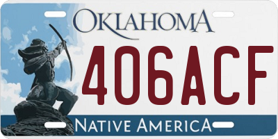 OK license plate 406ACF