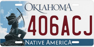 OK license plate 406ACJ