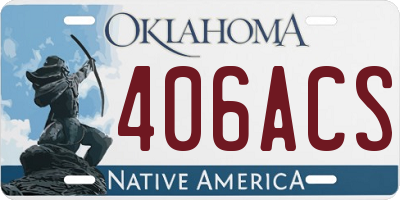 OK license plate 406ACS