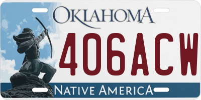 OK license plate 406ACW