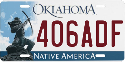 OK license plate 406ADF