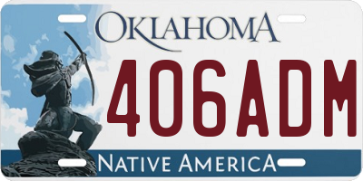 OK license plate 406ADM