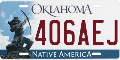 OK license plate 406AEJ