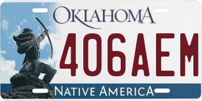 OK license plate 406AEM
