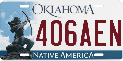 OK license plate 406AEN