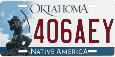 OK license plate 406AEY