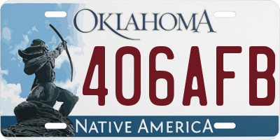 OK license plate 406AFB