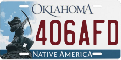 OK license plate 406AFD