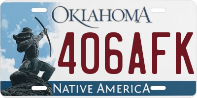 OK license plate 406AFK