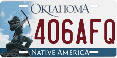 OK license plate 406AFQ