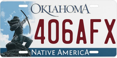 OK license plate 406AFX