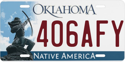 OK license plate 406AFY