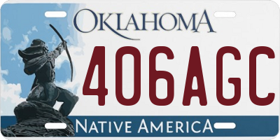 OK license plate 406AGC