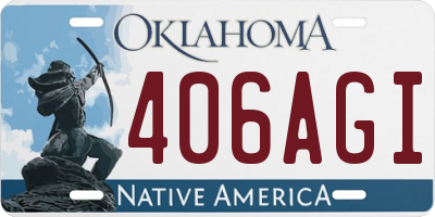 OK license plate 406AGI