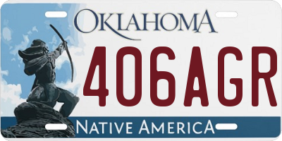 OK license plate 406AGR