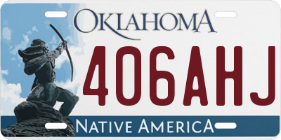 OK license plate 406AHJ