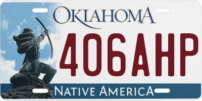 OK license plate 406AHP