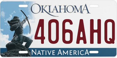 OK license plate 406AHQ