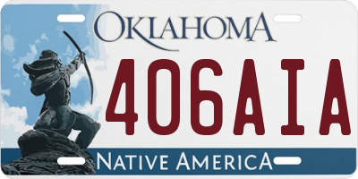 OK license plate 406AIA