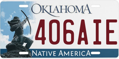 OK license plate 406AIE