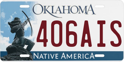 OK license plate 406AIS
