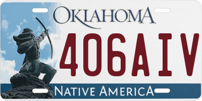 OK license plate 406AIV