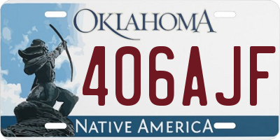 OK license plate 406AJF
