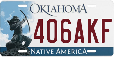 OK license plate 406AKF