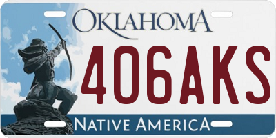 OK license plate 406AKS