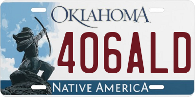 OK license plate 406ALD