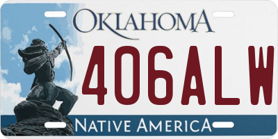 OK license plate 406ALW