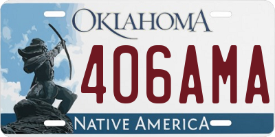 OK license plate 406AMA