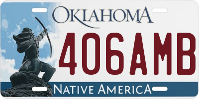 OK license plate 406AMB