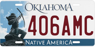 OK license plate 406AMC