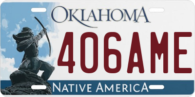 OK license plate 406AME