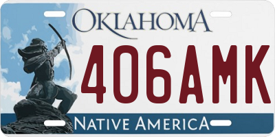 OK license plate 406AMK