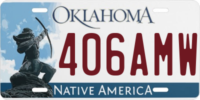 OK license plate 406AMW