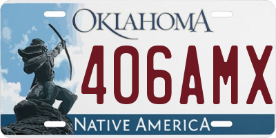 OK license plate 406AMX