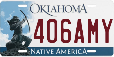 OK license plate 406AMY