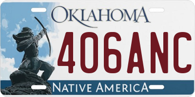 OK license plate 406ANC