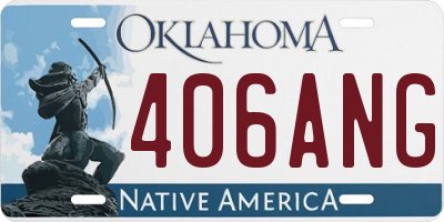 OK license plate 406ANG
