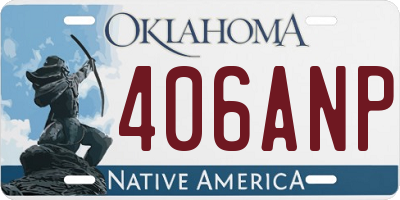 OK license plate 406ANP