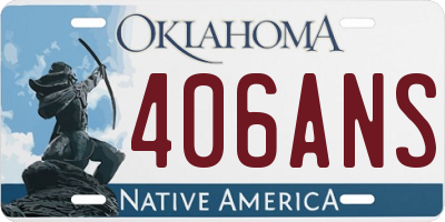 OK license plate 406ANS