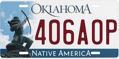 OK license plate 406AOP
