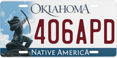 OK license plate 406APD