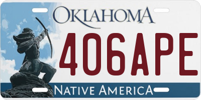 OK license plate 406APE
