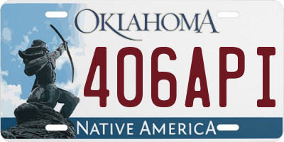 OK license plate 406API