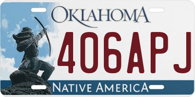 OK license plate 406APJ