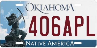 OK license plate 406APL
