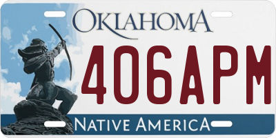 OK license plate 406APM